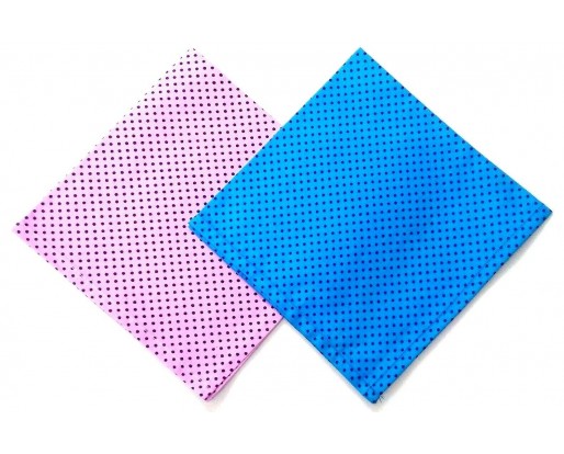 Set of 2 Polka Dot Handkerchief Hanky Pocket Square - 100% Cotton - 13 inches